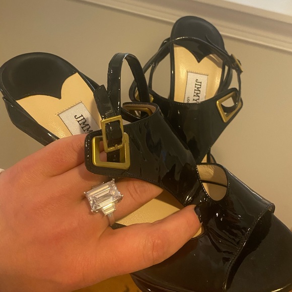 JIMMY CHOO PATENT LEATHER SANDALS - Picture 7 of 10